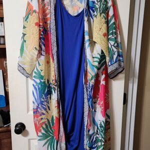 SHEIN Multicolor Floral Kimono Dress